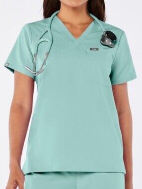 FIGS Catarina One Pocket Scrubs Top Limited Edition Seaglass XS